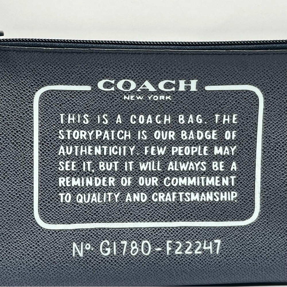 Coach Black Canvas Zip Pouch with Contrast Print - Picture 3 of 3